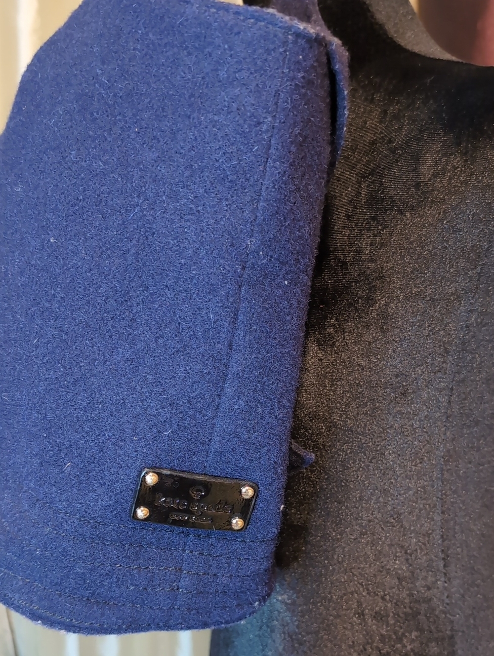 Kate Spade Wool Felt Navy Bow Tote - Picture 3 of 4